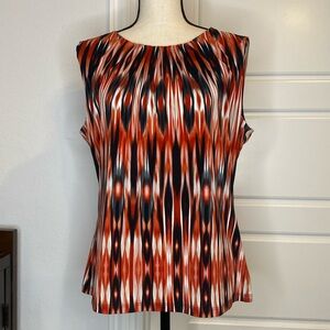 Calvin Klein Red and Black Patterned Blouse